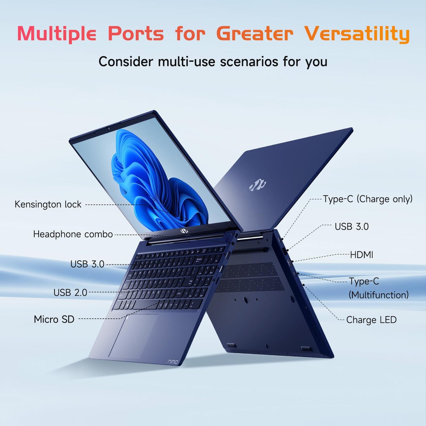 NIMO 15.6 IPS FHD-Laptop, 16GB RAM 1TB SSD Intel Pentium Quad Core N100, Computer with Backlit Keyboard Fingerprint (Beat to i3-1115G4 Up to 3.4GHz) Laptops for Student, Win 11 Blue