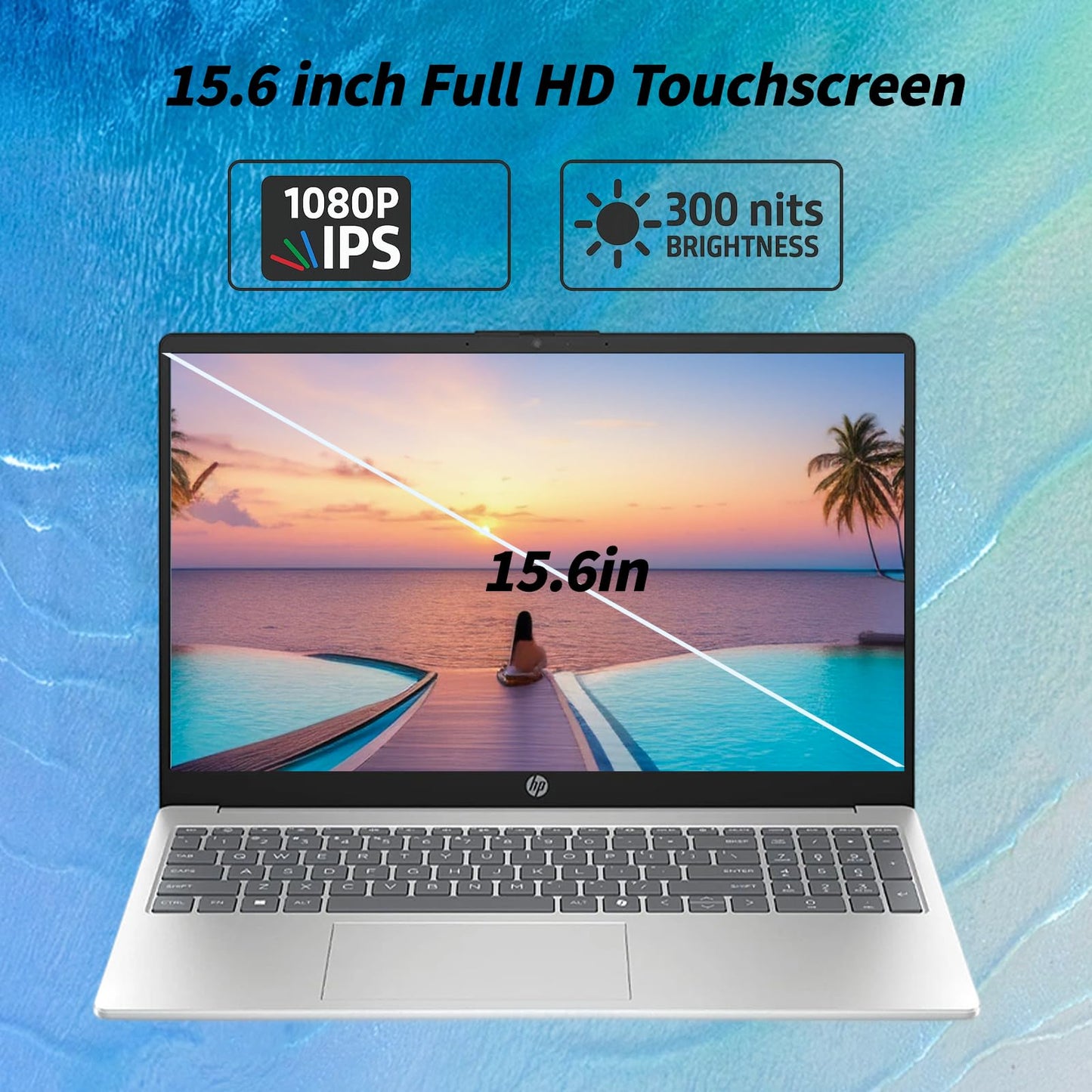 HP Premium Touchscreen Laptop Computer - 15.6" FHD IPS, Intel 10-Core i7 1355U CPU, Intel Iris Xe Graphics, Numeric Pad, WIFI6, Copilot AI PC, Win11 Pro for Business & Students(32GB RAM + 1TB SSD)