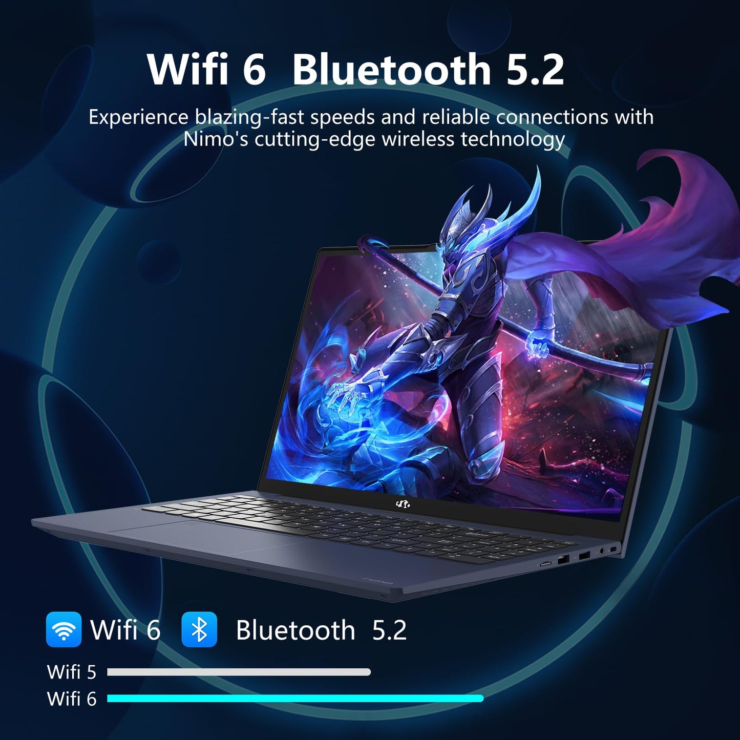 NIMO 15.6 IPS FHD-Laptop, 16GB RAM 1TB SSD Intel Pentium Quad Core N100, Computer with Backlit Keyboard Fingerprint (Beat to i3-1115G4 Up to 3.4GHz) Laptops for Student, Win 11 Blue