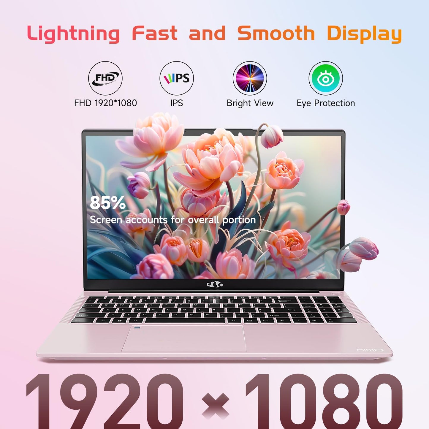 NIMO 15.6 IPS FHD-Laptop, 16GB RAM 1TB SSD Intel Pentium Quad Core N100, Computer with Backlit Keyboard Fingerprint (Beat to i3-1115G4 Up to 3.4GHz) Laptops for Student, Win 11 Blue